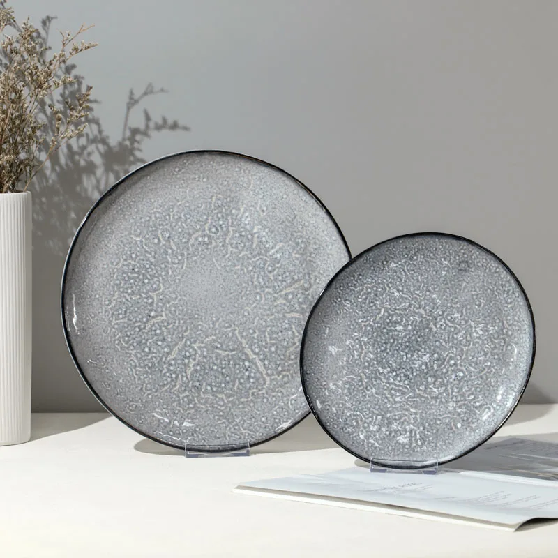 nordic grey party plates sets dinnerware modern stoneware plate dinner ceramic tableware plate set for home