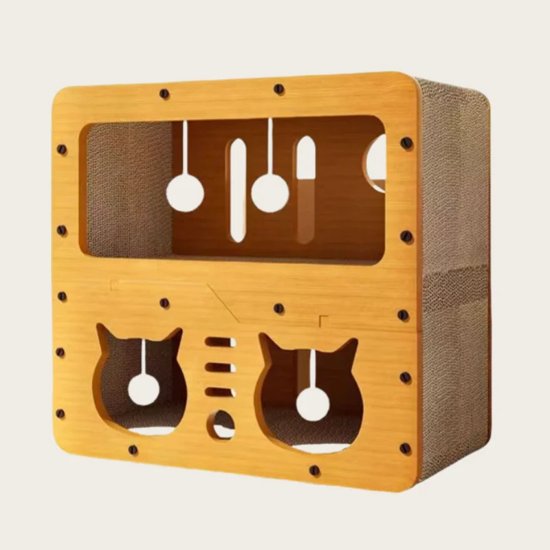 New pet toys Pet supplies Corrugated paper material wear resistant cat scratch board double storey cat house pet products