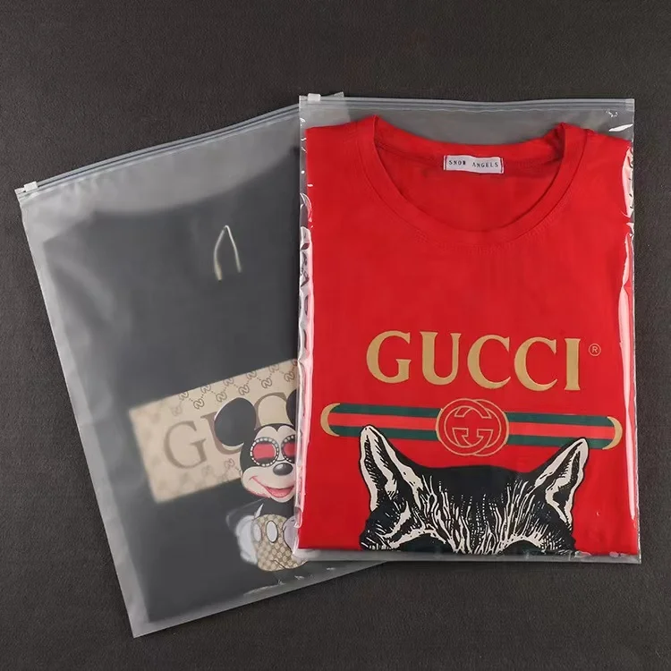 Wholesale Hoodie Pants T shirt sealing clothes packaging bags Custom logo slide zip lock clothing garment bags