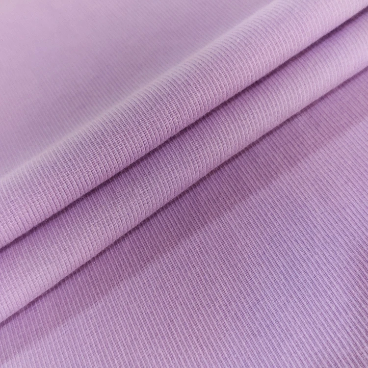 Eco-friendly lenzing modal cotton fabric 58% modal 39% cotton 3% spandex 4 way stretch rib fabric knitted 2*2 rib for bra fabric