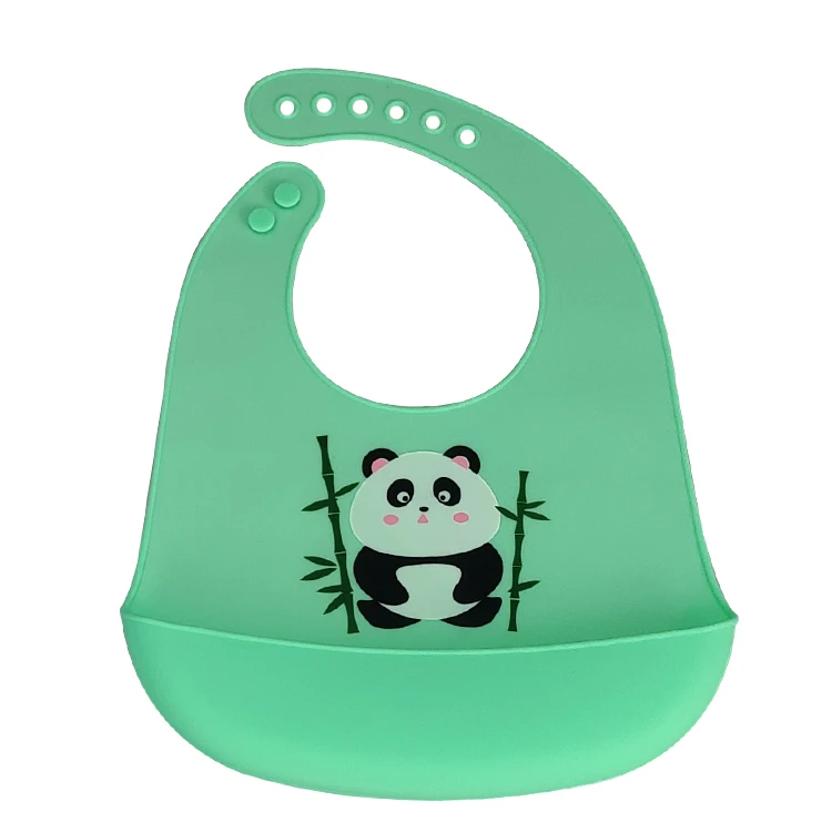 
Accept Custom Kitchen Bpa Free Printed Portable Adjustable Silicone Baby Bibs 