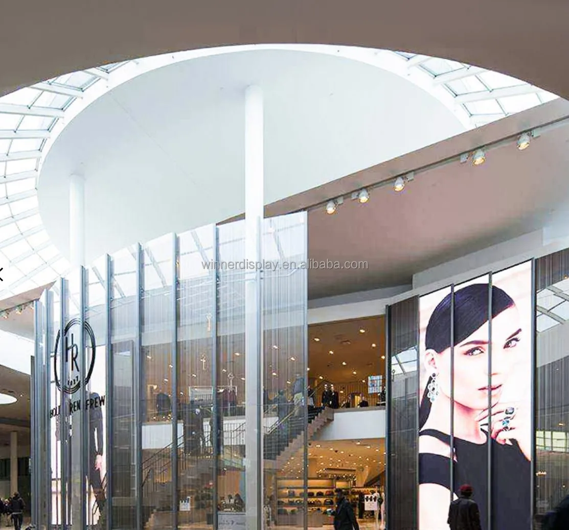 High Brightness P10.04 transparent led display outdoor transparent led film display screen for window