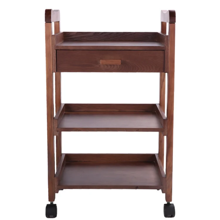 Классическая деревянная тележка с выдвижным ящиком для мебели салона красоты, Парикмахерская тележка, тележка для салона красоты