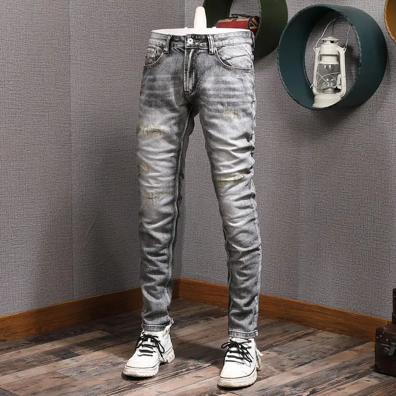 2023 New men and women Jeans Business Straight Sleeve Elastic Loose Retro Wash High End men and women Jeans Factory Direct Sales