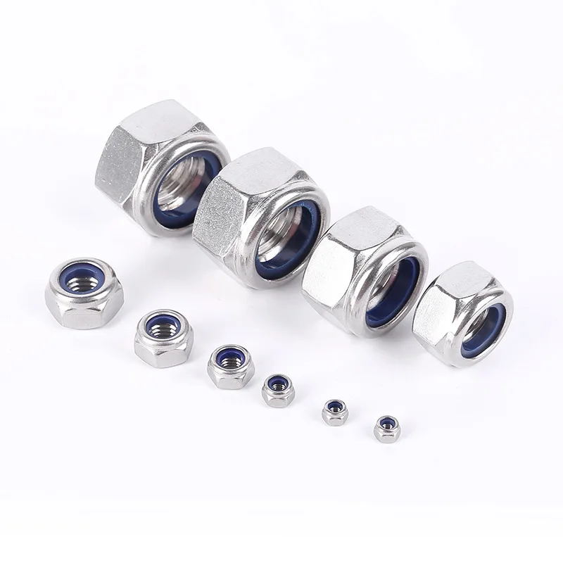Factory Large Diameter Zinc Plated Nylon Insert Lock Nut M30 DIN985 DIN982 Heavy Hex Nylock Nut M5 M10