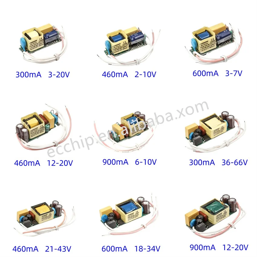 High Power LED Chip Light 18W 20W 21W 24W 27W 30W 600mA Constant Current LED Driver 18-34V PCB Board without Case