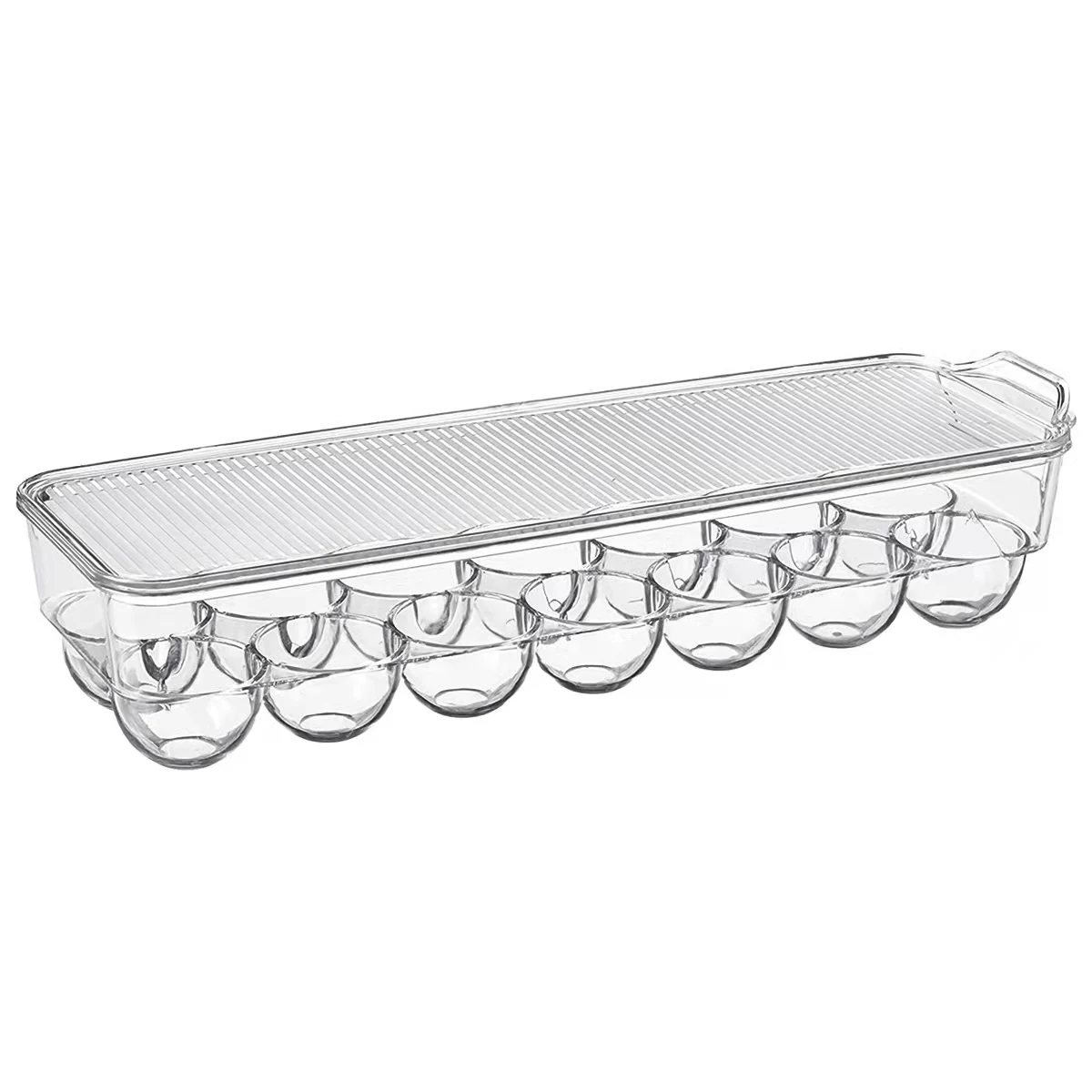 PET Stackable Storage Container Organizer Egg Storage Box Refrigerator Egg Drawer Bins