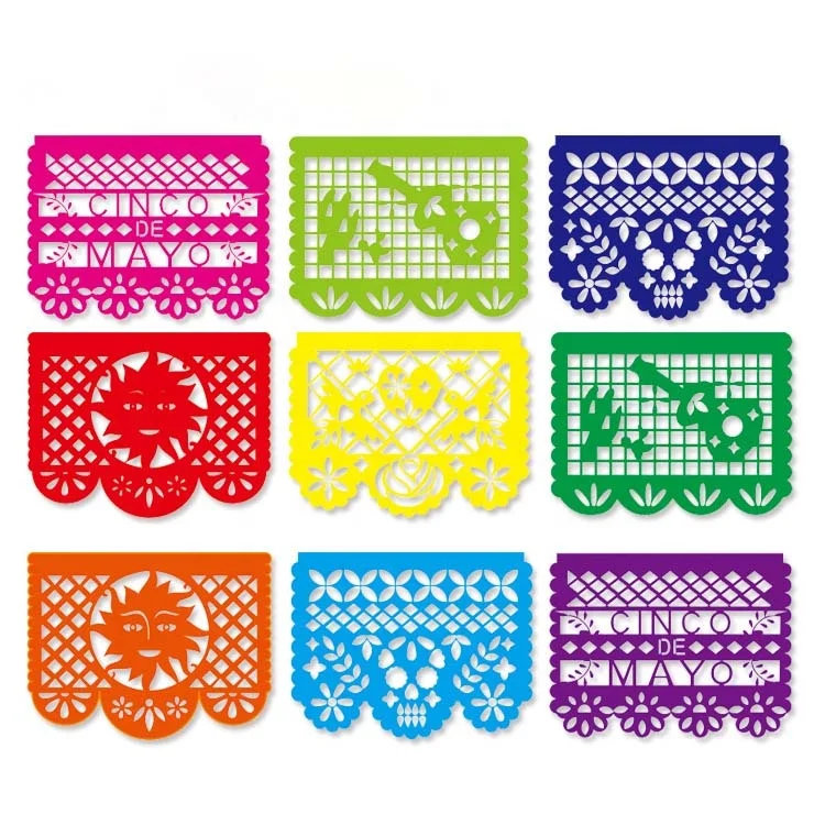 5M Long Large Plastic Papel Picado Banner Mexico Querido Mexican Fiesta Party Decoration
