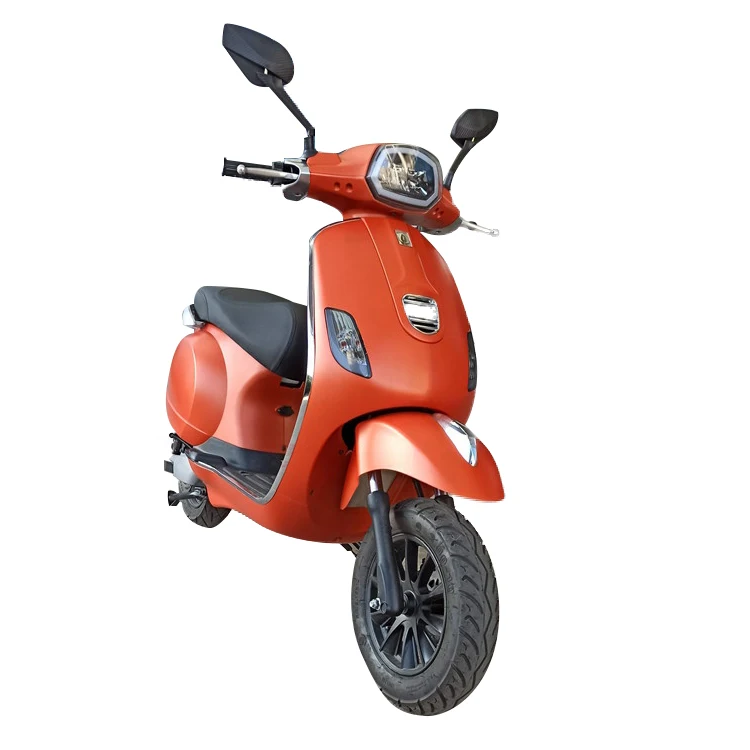 Classic Vintage Style Orange Electric Scooter Moped 48V 1200W Electric Scooter with Large Disc Brake