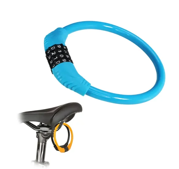 Combination Password Bicycle Cable Chain Lock 4 Digital Bike Lock Anti-Theft Steel Cable Bicycle Ring Lock