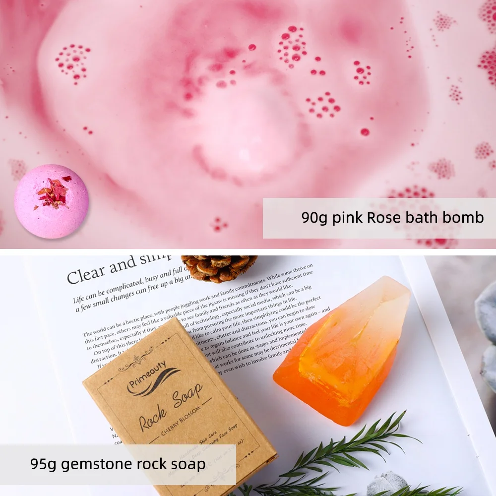 custom christmas women gift 	aromatherapy soy wax scented candles skin care travel bathroom bath ball bombs soap luxury bath set