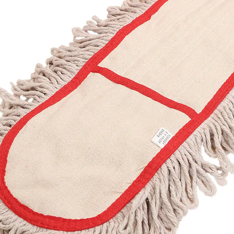 Factory wholesale Korean white flat dust mop, shopping mall lobby floor dust cleaning cotton flat mop head can be replaced