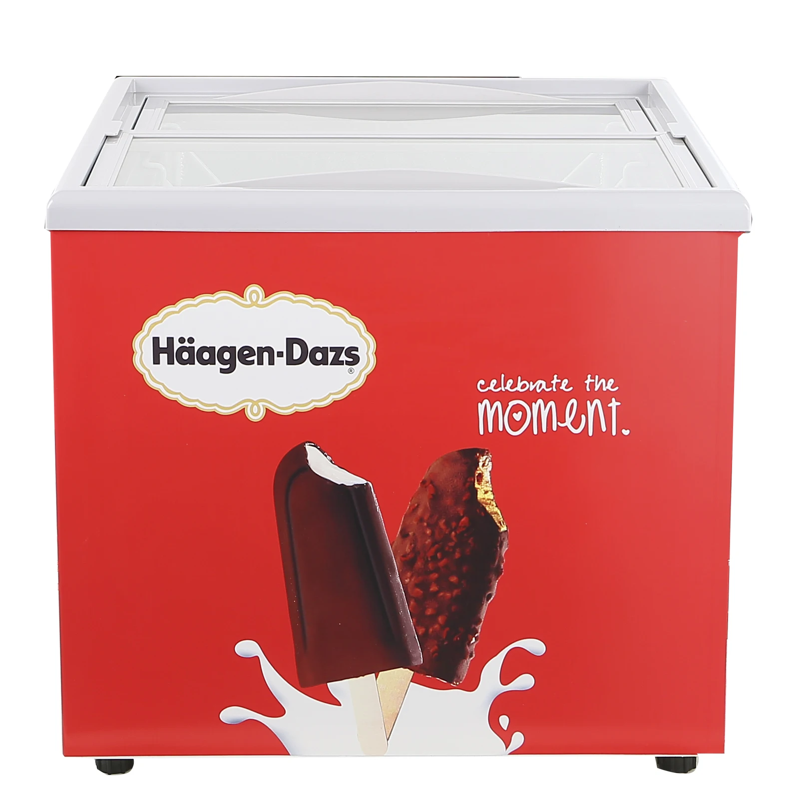 Sliding Curved Glass Door Commercial Refrigerator Display Chest Freezer