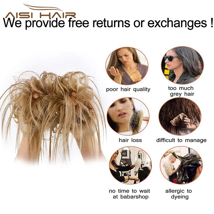 Synthetic Donut Blonde Chignon Curly Bun Pad Chignon Elastic Band Ribbon Ponytail Rope Rubber Hair Extension For Women