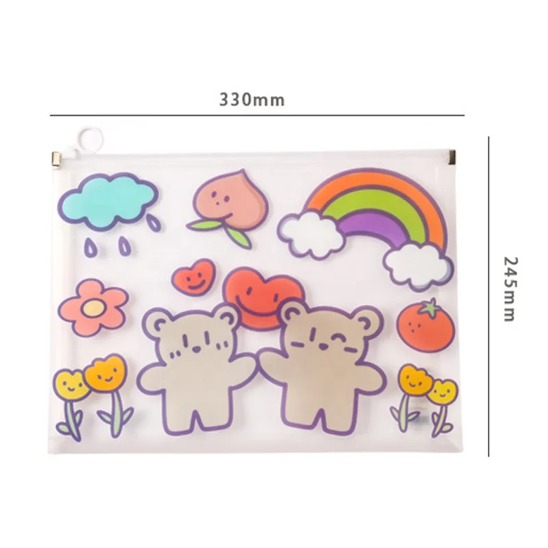 OMOI Custom Logo Factory PVC A4 A5 A6  Waterproof Clear Transparent Stationery Document Bag File Folder Organizer Storage