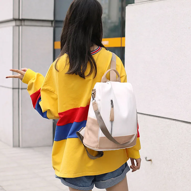 Young Style Backpacks Female Leather Backpack Korean Fashion Backpack