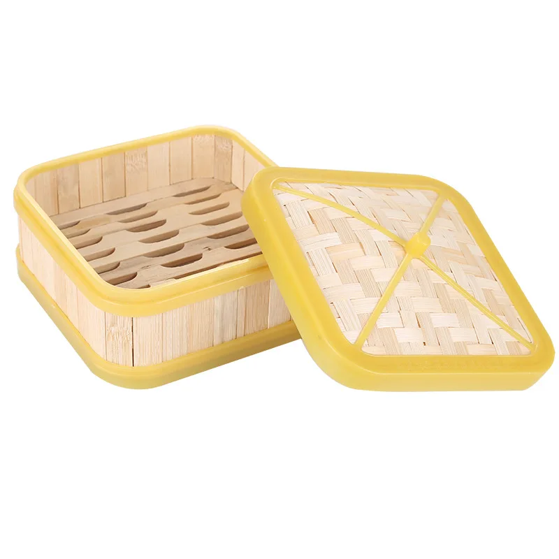 Wholesale Classic Handmade Healthy Cookware Set Dim Sum Square Bamboo Steamer with Logo
