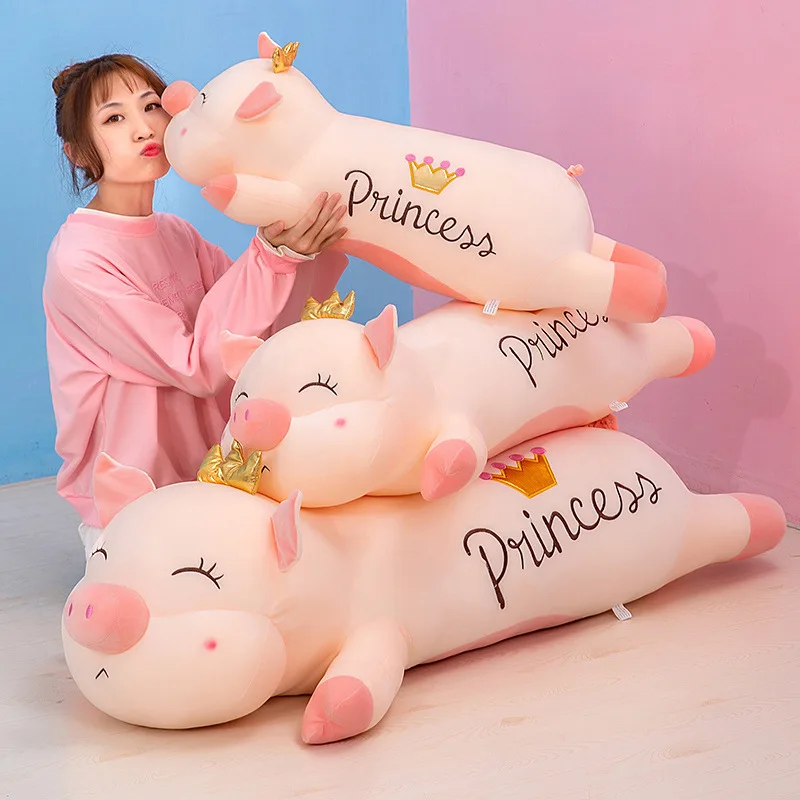 Cartoon Software Crown Lying Prone Pig Plush Toy Doll Angel Pig Doll Doll Girl Sleeping Pillow