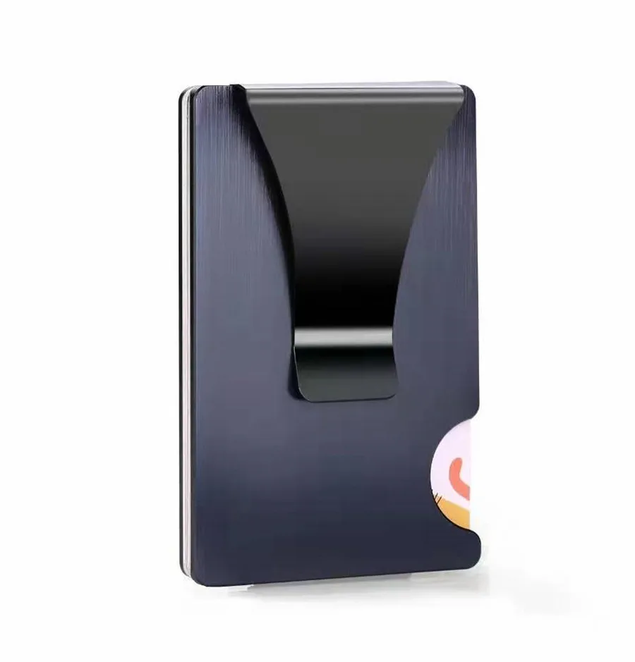 Aluminum Alloy Multiple ATM Pop Up Card Holder With Stainless Steel Money Clip And RFID Blocking Function