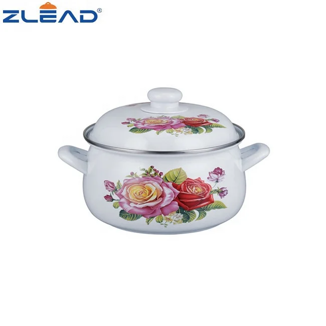 Zhili 811D Cookware Set Pot Enamel Clear Glass Cooking Pot