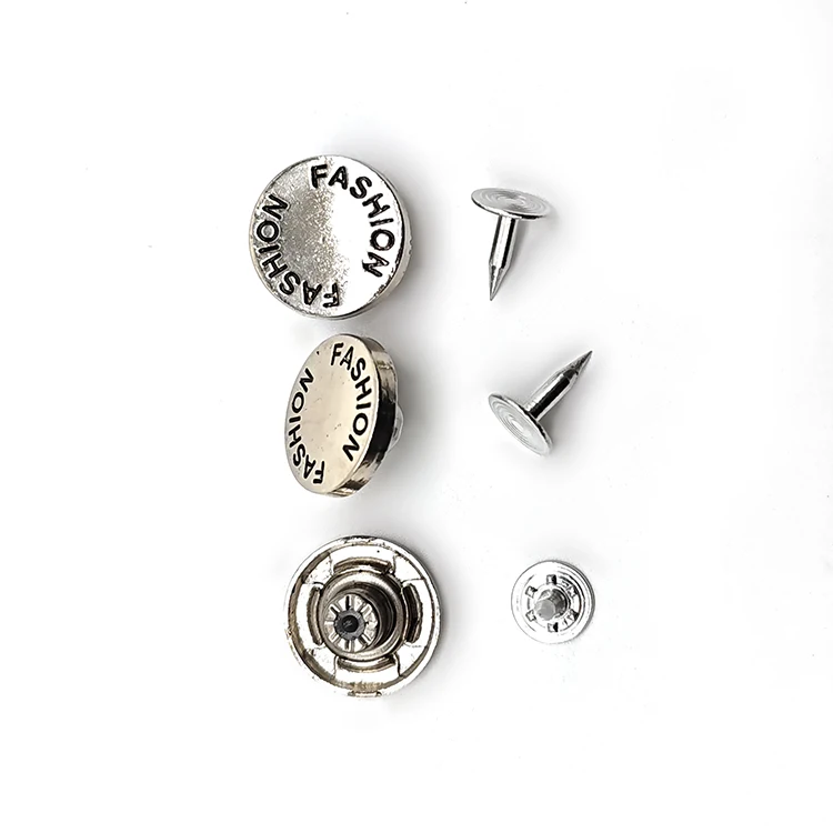 Wholesale Custom Brand Clothes Tack Button High Quality Metal Jeans Buttons With Rivets