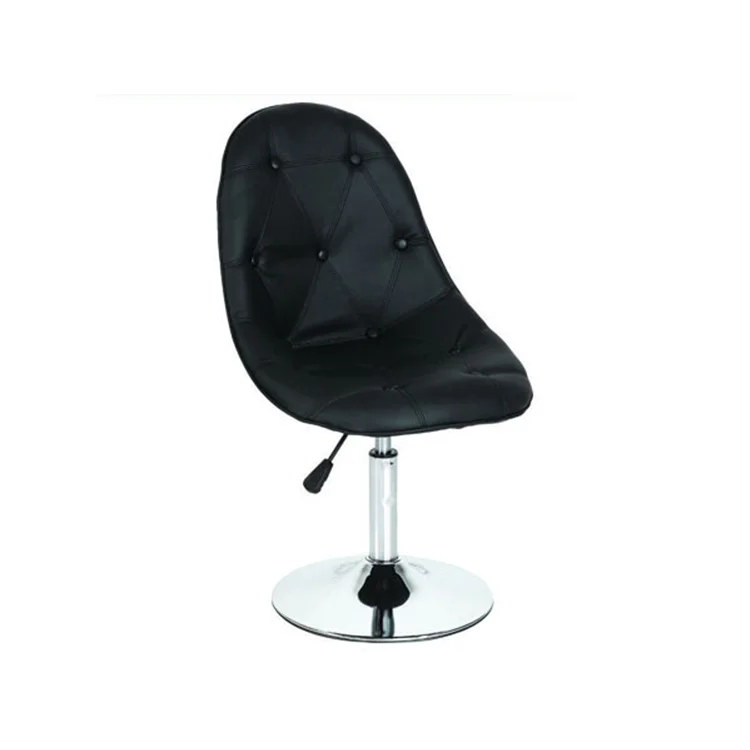 Home PU Swivel Bar Stool with Backrest and Adjustable Height Black leather nail head trim fixed base high casino bar chair