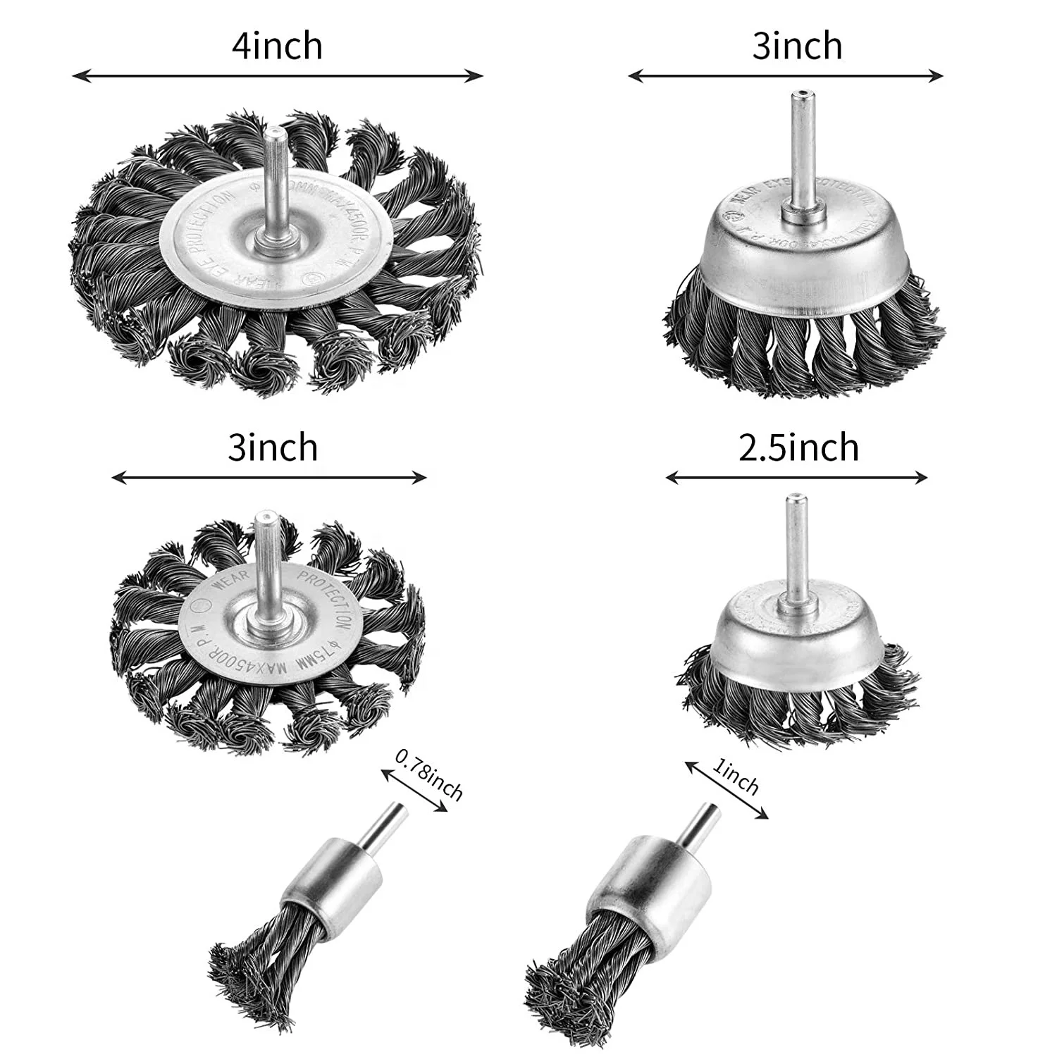 Die Grinder Polished Rod Twisted Wire Tool Brush Rust Removing Stainless Steel Industrial cleaning steel wire brush