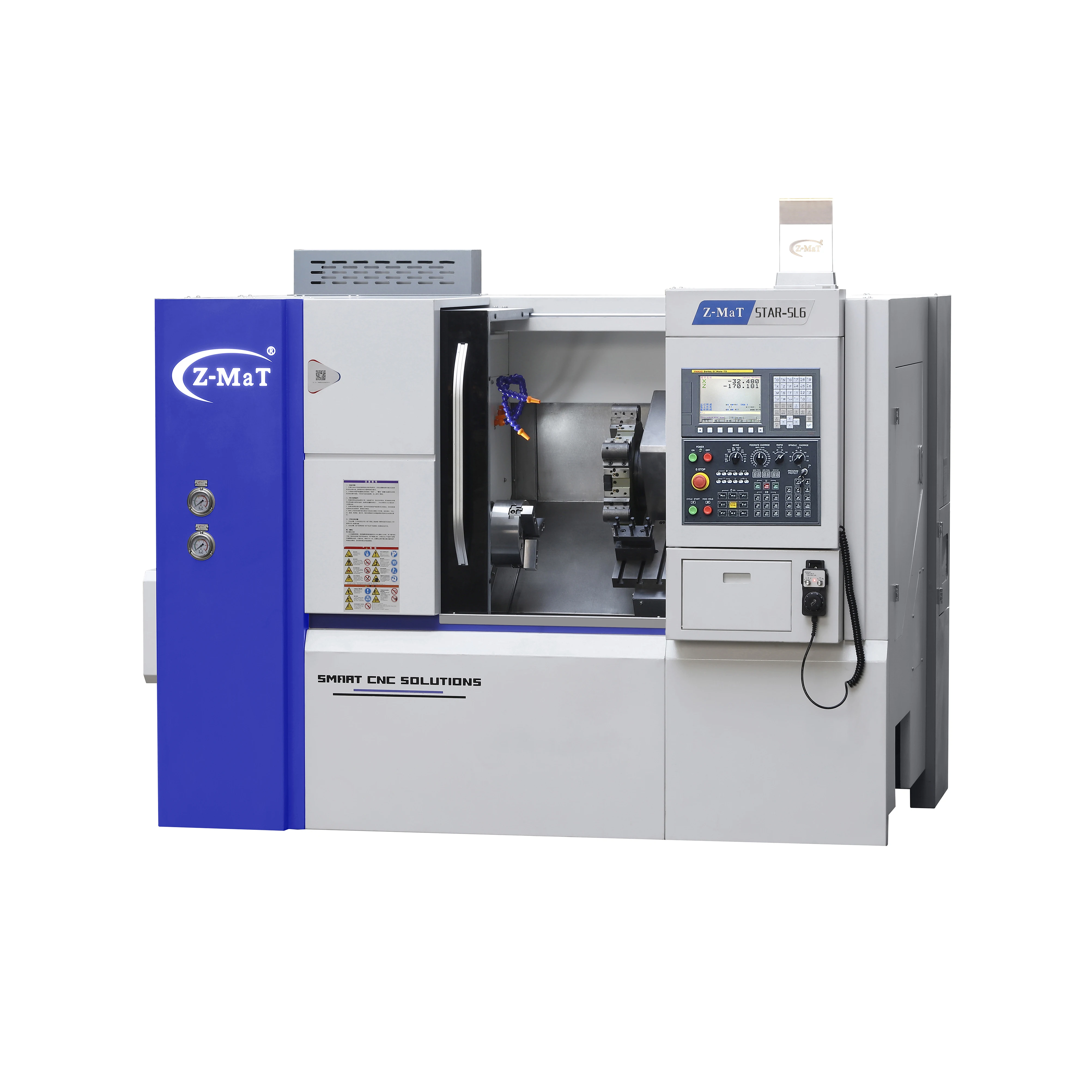 SL6 Horizontal CNC Slant Bed Lathe with High Speed Integrated Body Structure hydraulic chuck