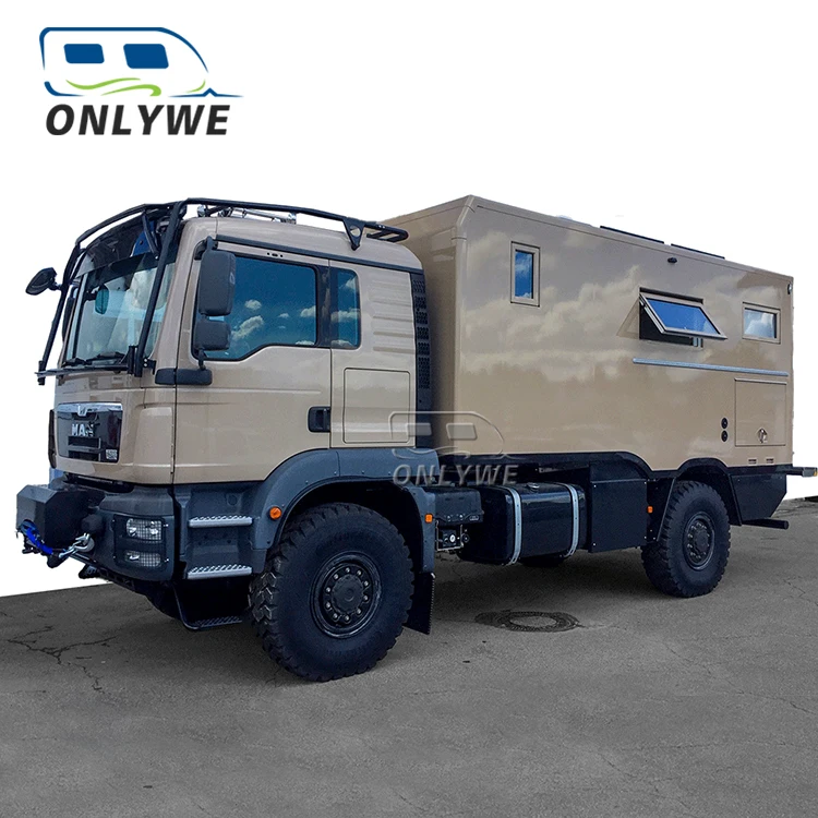 ONLYWE expedition overland heavy duty camping rv truck tray camper off road 4x4 pickup truck motorhome with kitchen for sale