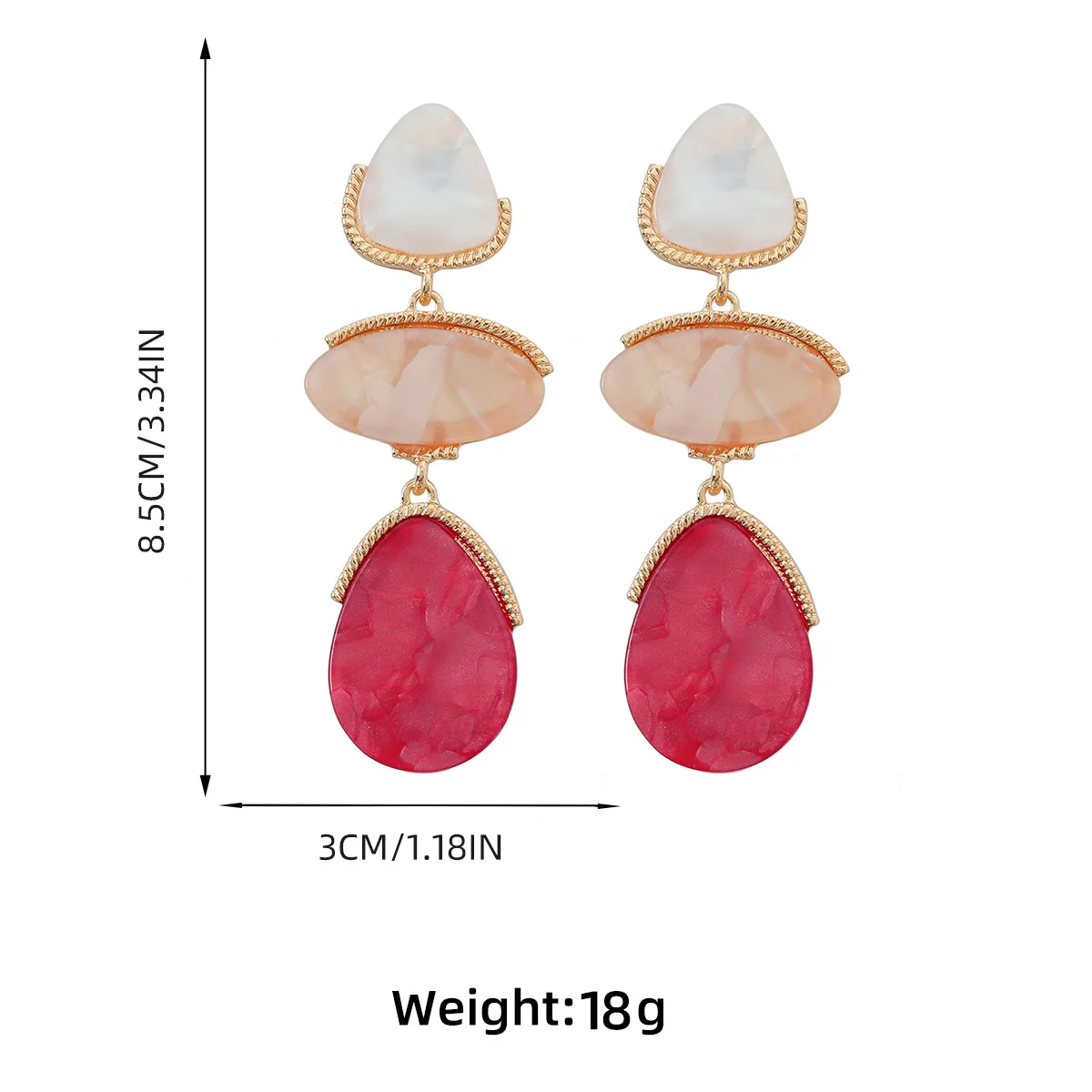 ZA Irregular Geometric Acetic Acid Plate Acrylic Candy Color Long Hanging Drop Earrings Vintage Statement Women Jewelry