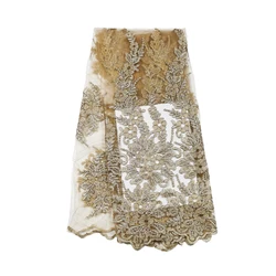 Newest wholesale European custom tulle embroidery 3D lace fabric for Evening dresses & Clothes