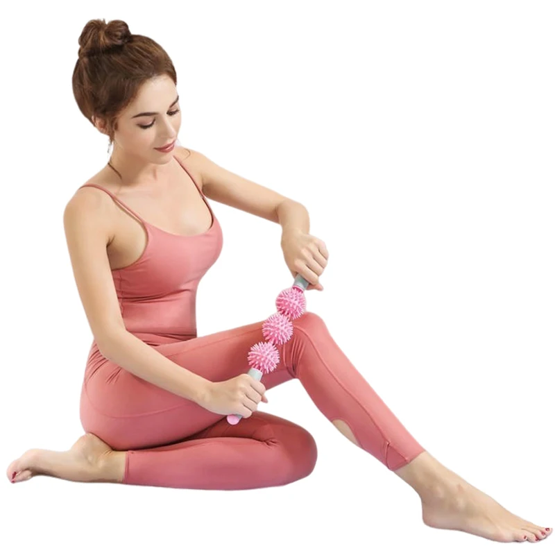 Portable home gym equipment handheld muscle whole body massage yoga roller stick sticks slim for back and neck