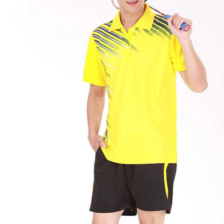 Мужская спортивная форма с сублимационной печатью, воротник поло, теннисная куртка для бадминтона, футболки, Джерси