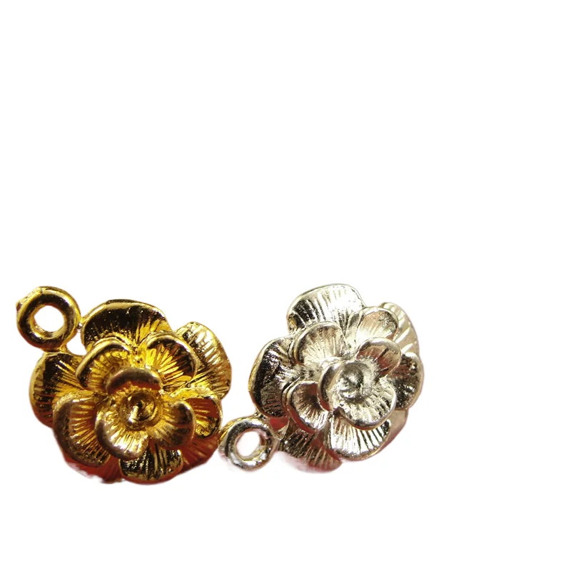 geqiao A3214 How many 1.1g silver rose earrings DIY accessories wholesale 100 / bag