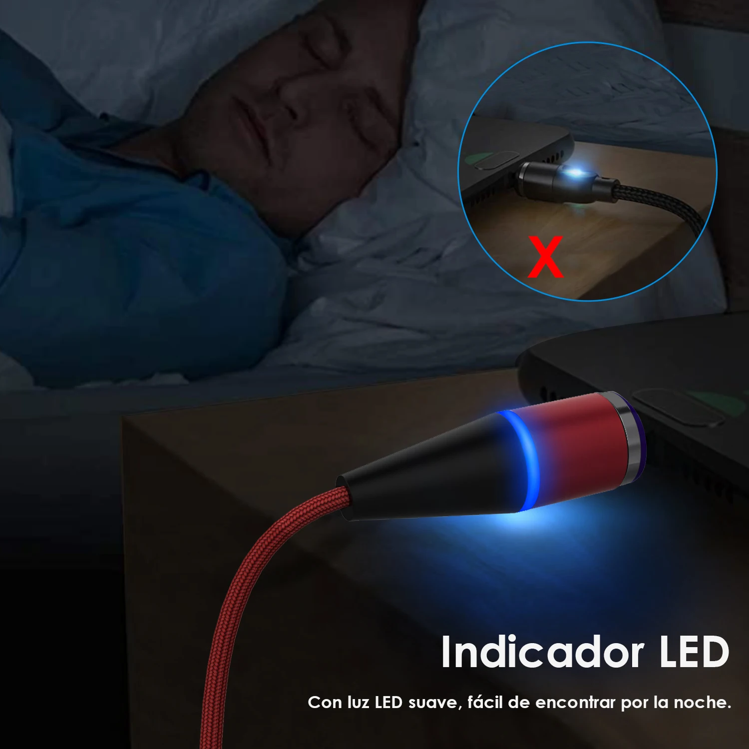 1HORA Type c cable fast charging 3A magnetic cable  USB phone cable  3-in-1 Nylon Braided Cord compatible micro usb/type-c/I-pro