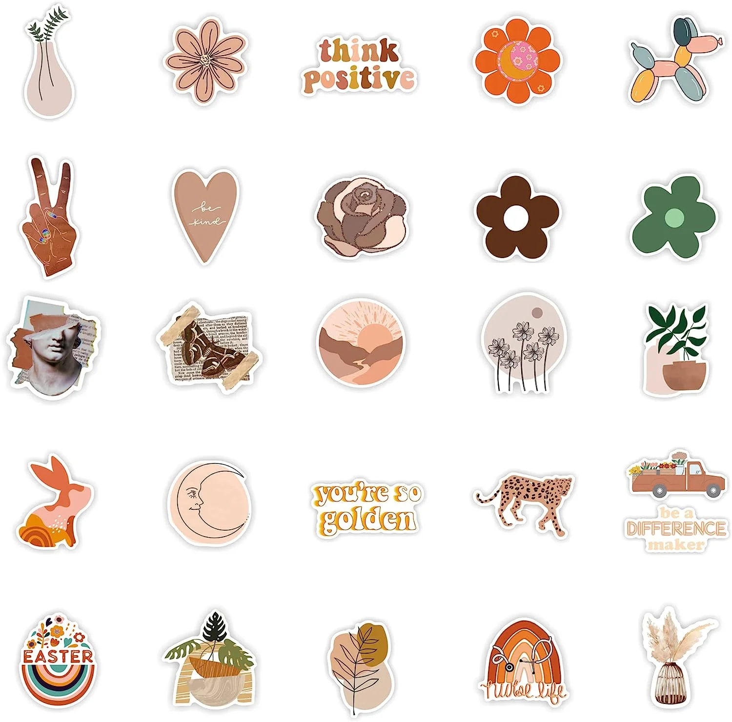 Hot Sale Aesthetic Stickers 50 Pcs Vinyl Waterproof Stickers for Water Bottles Laptop Phone Computer Guitar