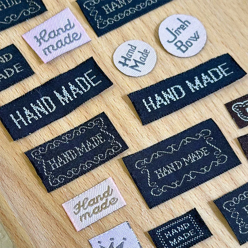 Hot sale Rounded Jacquard Recycled Woven Label China Factory Custom Hanging Woven Labels For Clothing