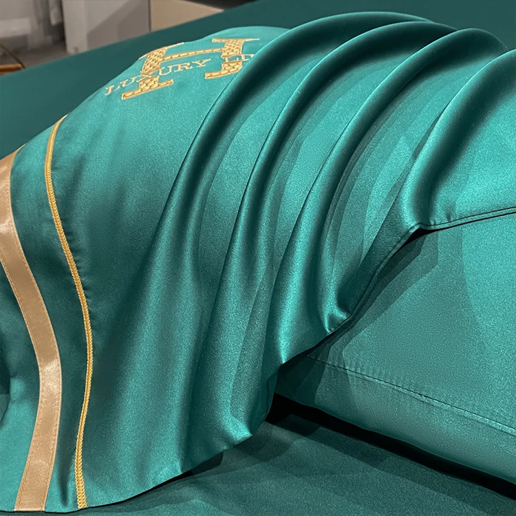 OEM 4pcs Bedding Set Bed Linen Sets Satin Mattress Cover Set Sabanas King Size Bedsheet Smooth Soft Cool Bed Sheets pillowcase