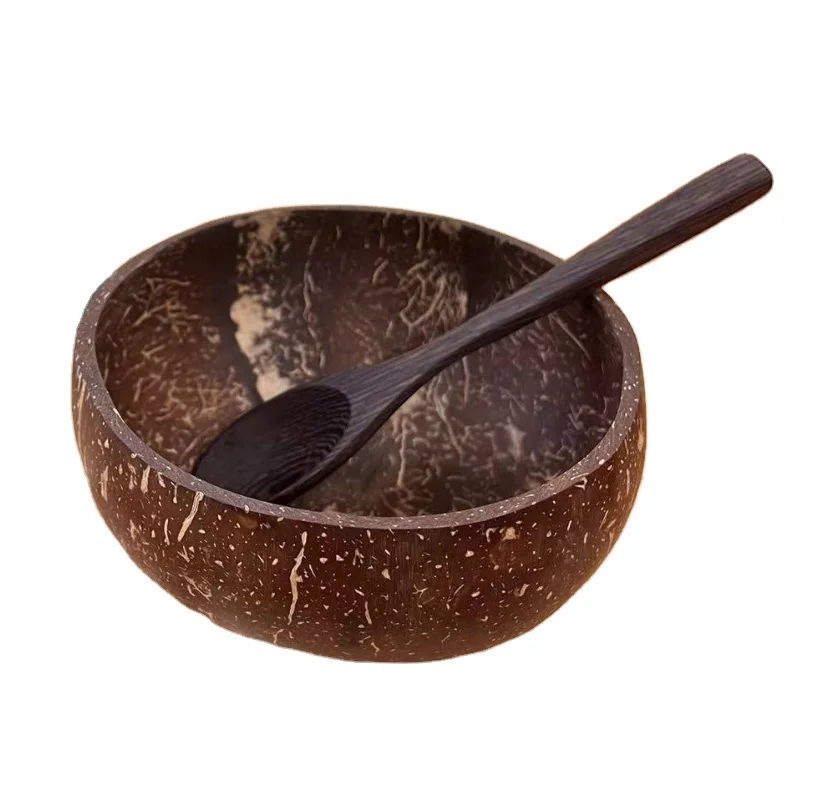 High quality natural coconut bowl environmentally friendly coconut bowl with spoon coconut bowl set natural products