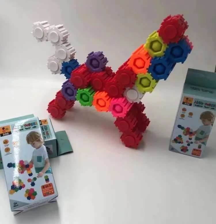 Newest Design Hot Selling Diy Building Block Set Decompression Toys Joint Unzip Gyro Spinner Fidget Toy For Kids