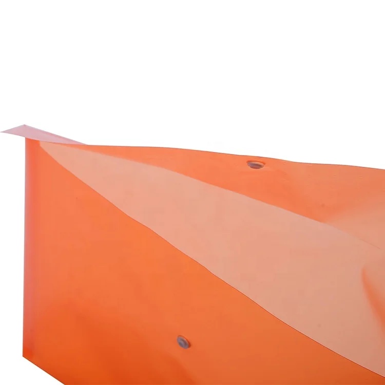 
File Plastic Stationery Organizer Clear Pocket Pvc A4 Button Fire Document Bag 