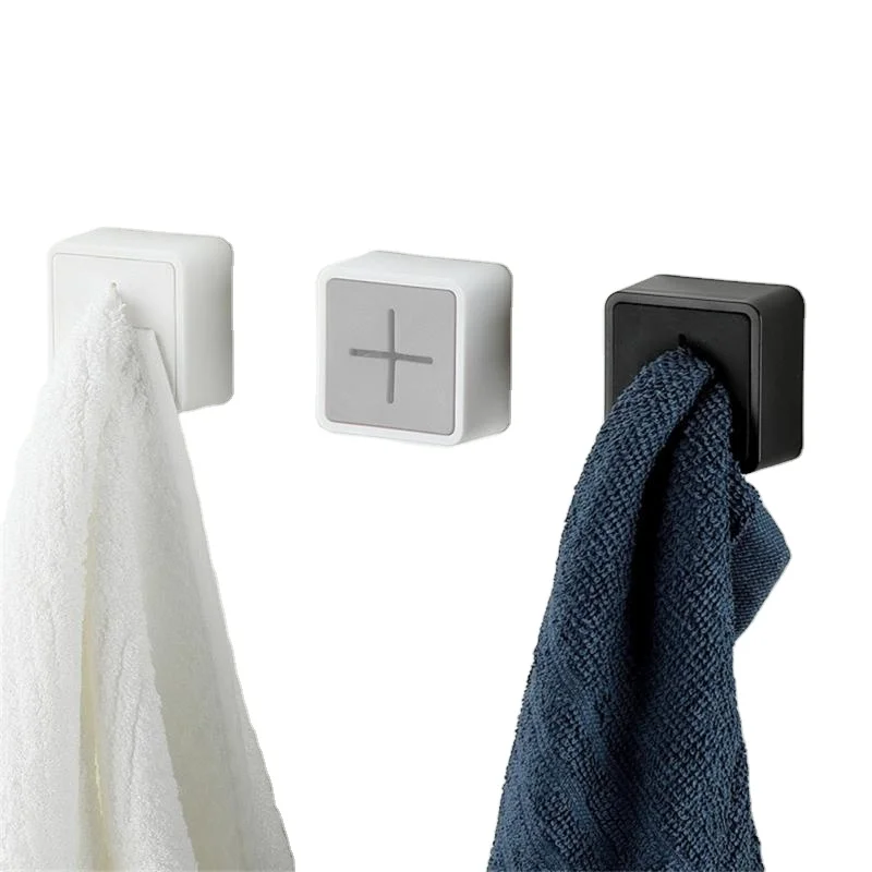 Self Adhesive Towel Plug Holder Wall Mounted Bathroom Towel Hook Storage Rack Waterproof Kitchen Rag Dishcloth Clip Organizer