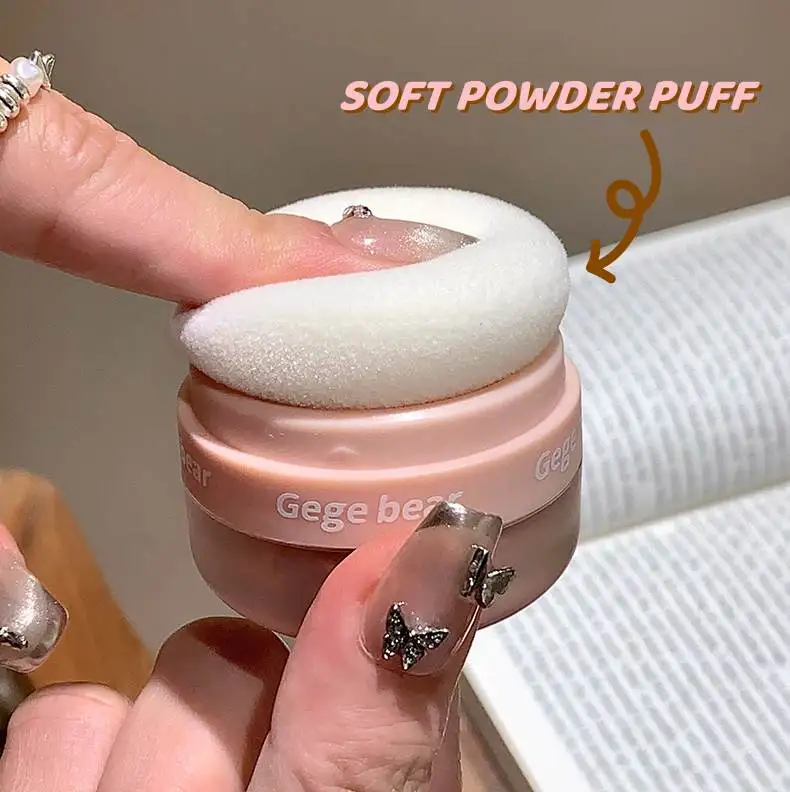 Natural matte Face Makeup Highlighter Blush Powder Gege Bear High Saturation Long lasting waterproof cushion blush