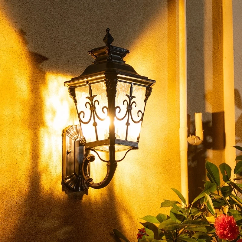 Европейский Старый Школьный стиль винтажный дизайн наружный комнатный отель курорт фонарь садовый настенный светильник