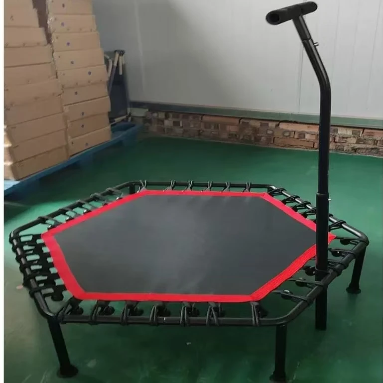 Gymnastic Trampoline Equipment 45 Inch Indoor Outdoor Gym folding Inflatable Mini Jump Trampolines with Handle