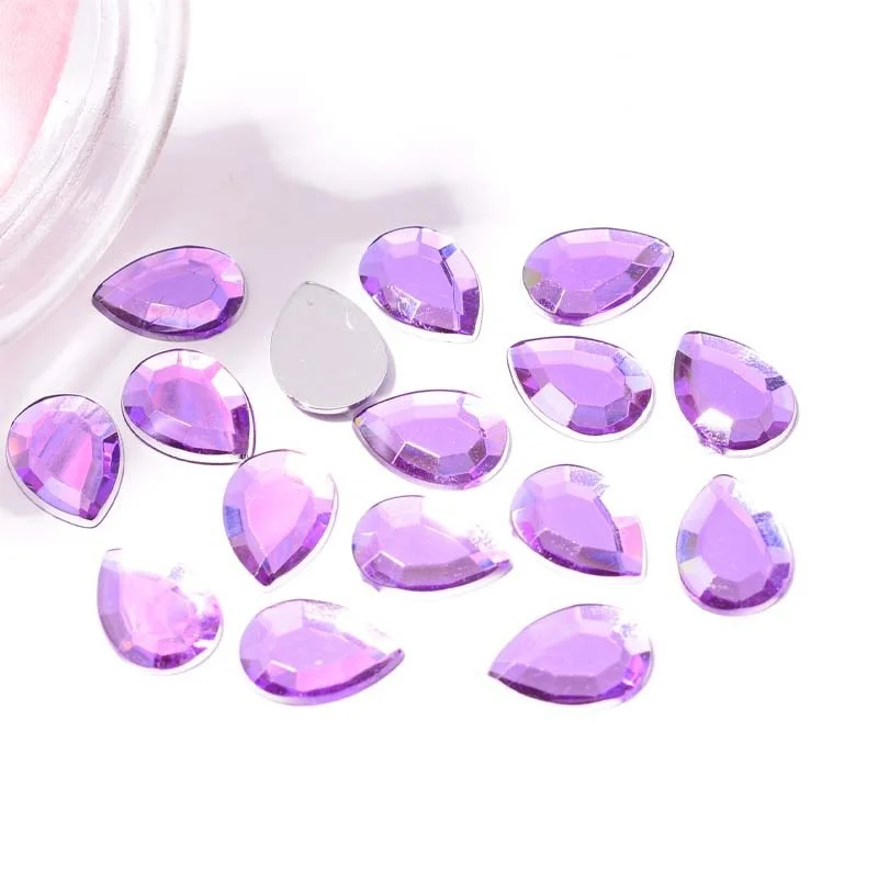 High Quality Crystal  Waterdrop Fancy Shape Hot Fix Rhinestones Teardrop Flat Back Hotfix Stones For Dresses Decoration