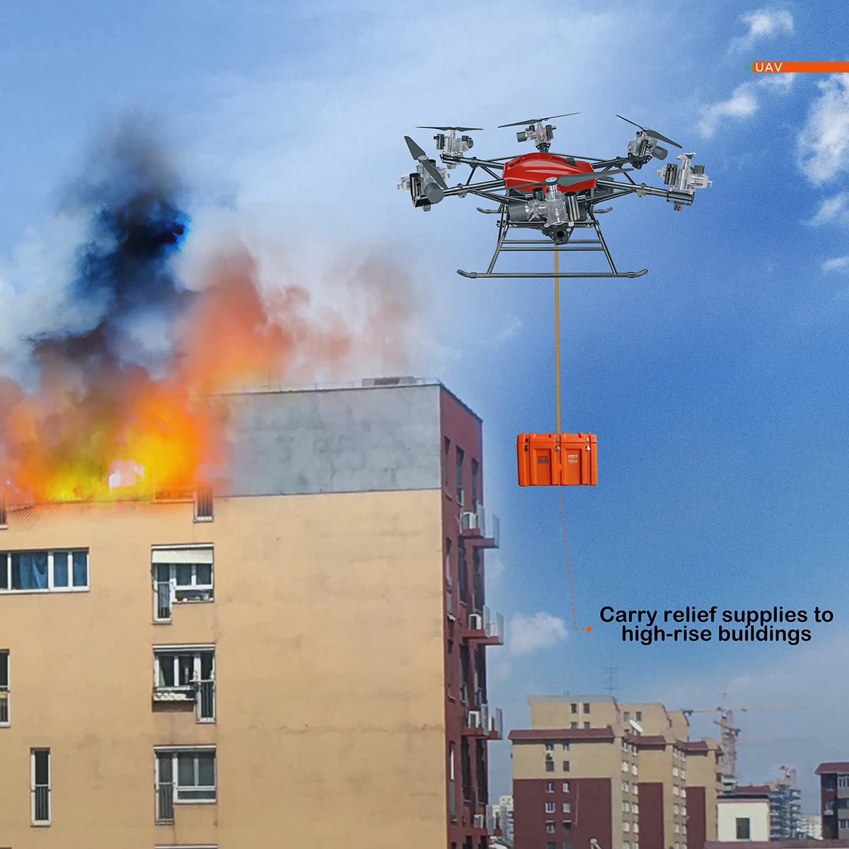 Large load high efficiency easy to operate Emergency transport to transport supplies water, food, clothing, etc Delivery drone