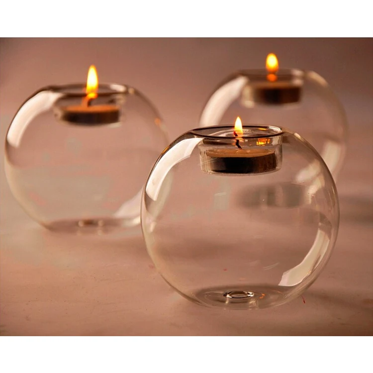 Wholesale Decoration Clear Hurricane Glass Candle Holder Candle Jar