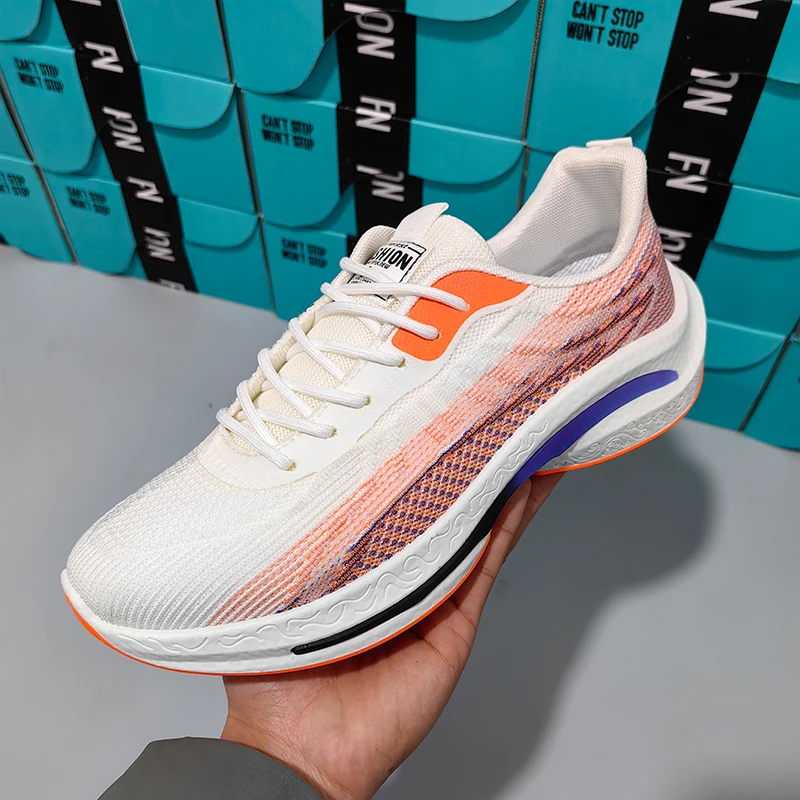 M19506 Men Running Shoes Casual Breathable Walking Shoes Sport Athletic Sneakers Tennis Slip On Comfortable Lightweight Shoes