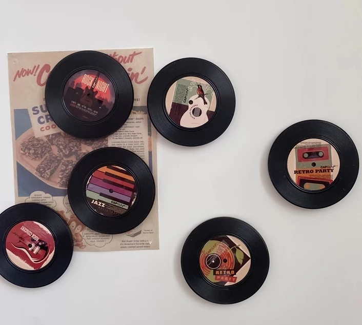 Vinyl record refrigerator magnet Nostalgic retro style home decoration magnet Korea popular refrigerator magnet